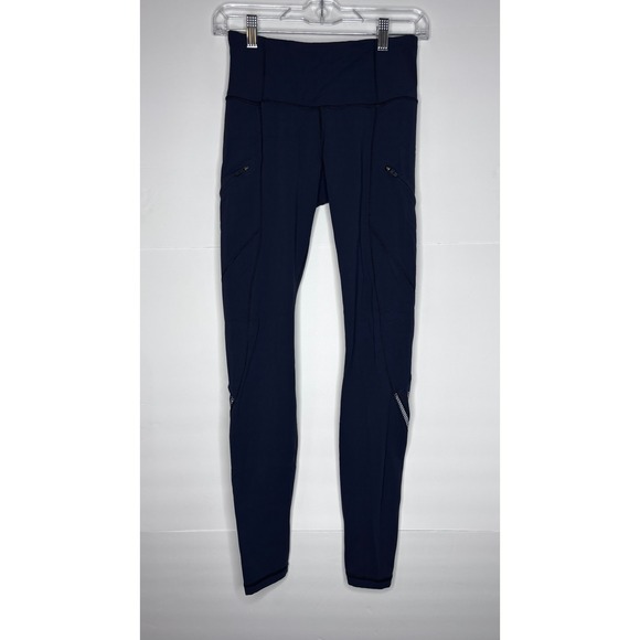 Lululemon Women's Navy Blue Leggings Athletic Training Workout Size 4 - Picture 1 of 4